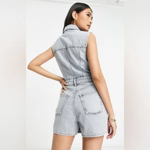 NWT Topshop‎ Kort Denim Romper Size 4 thumbnail 2