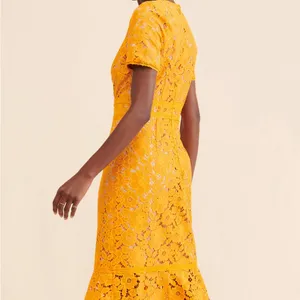 👗 🌟 Anthropologie Rachel Parcell Orange Lace Midi Dress S like XS 0 2 Wedding thumbnail 8