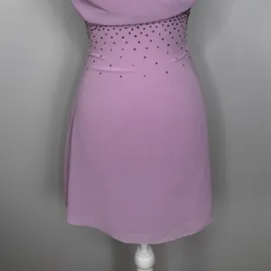 Mistress Rocks Mini Dress Size Medium Lilac Cowl Neck Rhinestone Party Sexy‎ NWT thumbnail 5