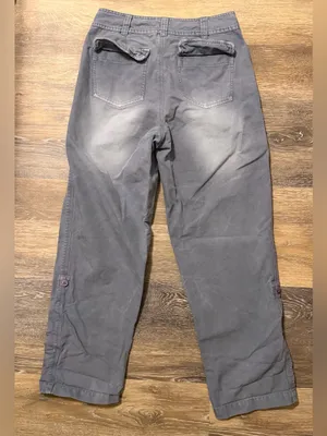 Free People High Rise Acid Wash Utility Pants Size 2 Grey Roll Tab OB1962140 thumbnail 2