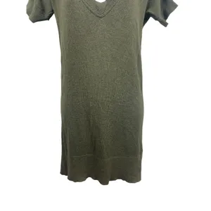 Y2K Abercrombie & Fitch Deep V-neck Short Sleeve Longer Length M Sweater READ thumbnail 4