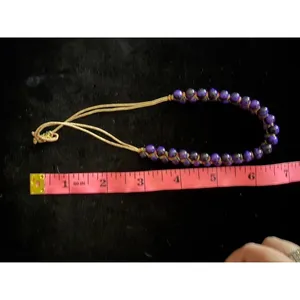 Purple Cat's Eye Glass Double Row Shamballa Bracelet - Color Shift thumbnail 5
