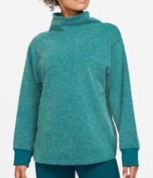 Nike Therma-FIT‎ Yoga Luxe Textured Pullover | Teal Cowl Neck | Women’s 1X thumbnail 1