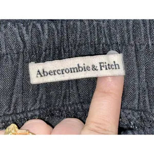 Abercrombie & Fitch Black Linen Cotton Maxi Skirt with High Slit Womens Size M thumbnail 4