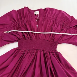 Misa Pink Los Angeles Camila Cinched Mini Dress Magenta Pink Pockets SMALL thumbnail 12