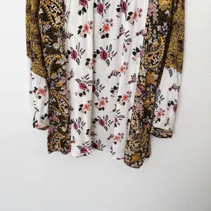 [Jane & Delancey] Mixed Floral Print Button Down Oversized Boho Blouse Sz Large thumbnail 6