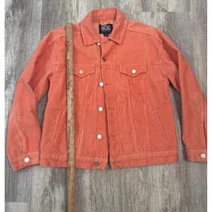 BDG Urban Outfitters Coral Corduroy Trucker Jacket Womens‎ Size Small Oversized thumbnail 3