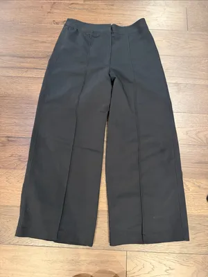 Cynthia Rowley Black Pull On Wide Leg Pants Pintuck Size 4 - C61-109 thumbnail 1