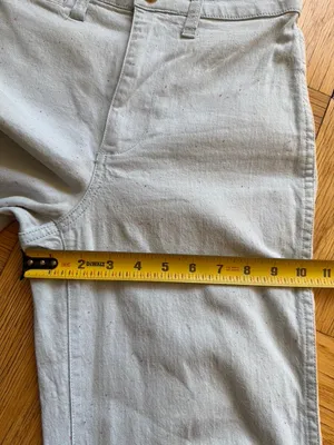 Madewell Emmett Cropped Wide Leg Pants, Light Blue Speckled Canvas, Sz 25, VGUC thumbnail 13
