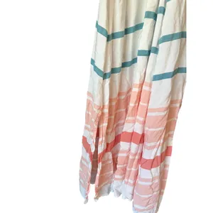 Natural Reflections Womens Striped Maxi Dress‎ Teal Pink Rope Straps Size Small thumbnail 5