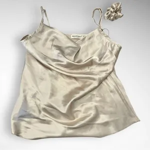 ANNA-KACI Khaki Satin Camisole And Shorts Pajama Set Medium | NWT thumbnail 11