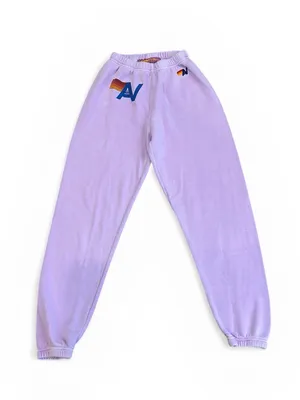 Aviator Nation Neon Purple Logo Sweatpants. Size Large thumbnail 1