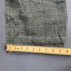 Reformation 100% Linen Wide Leg Plaid Pants‎ Black White Blue Size 2 High Rise thumbnail 7