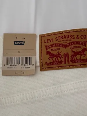 Levi's Womens Classic Straight Ankle Jeans Size 12 White High Rise 5-Pocket thumbnail 5
