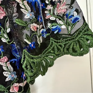 Topshop Floral Peacock Embroidered Crochet Top thumbnail 5