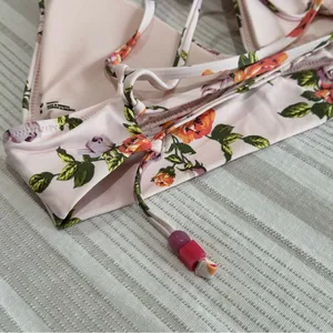 Aerie Light Pink Floral‎ Bikini Top. NWT. thumbnail 5