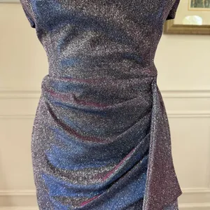 Vintage 90s Blondie Nites Caged Back Cosmic Sparkle BodyCon Cocktail HoCo Dress thumbnail 4
