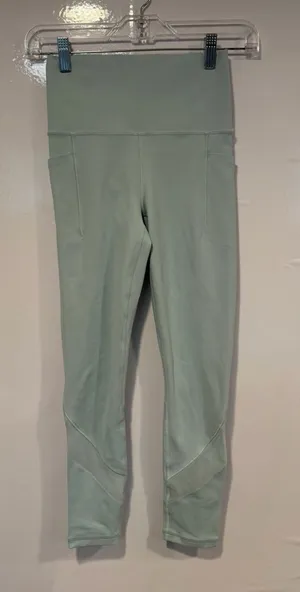 Athleta‎ Salutation Stash Blue Mint Green Active Leggings thumbnail 1