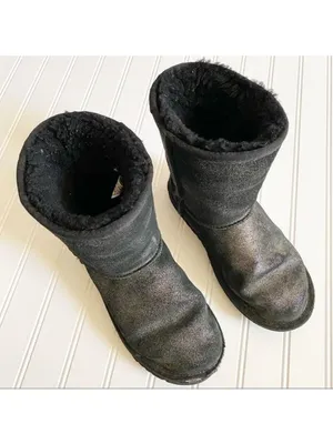 Ugg Boots Size 5 Black K Classic Short Glitter Shimmer Wintercore Vibe Cozy Warm thumbnail 7
