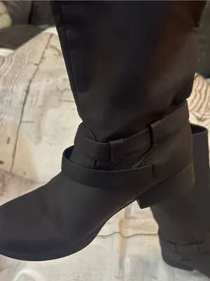 Charlotte Russe Women’s Black Riding Boots with Buckle Detail side zip 7 thumbnail 4