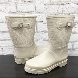 MICHAEL Michael Kors Beige Sand Textured Rubber Lugged Soles Rain Boots Size 8 thumbnail 2