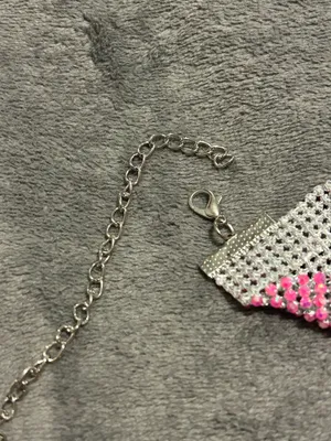 SheIn NWOT Rhinestone Detail Metallic Open Back Pink Top thumbnail 7