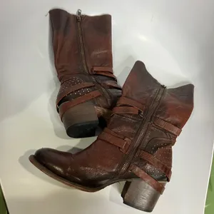 Freebird by Steven Coy boots leather calf high‎ zipper closure women's size 9 thumbnail 10