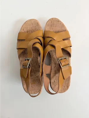 Korks Nova Sandals Wedge Lightweight Travel Comfort Boho Mustard Yellow Camel thumbnail 11