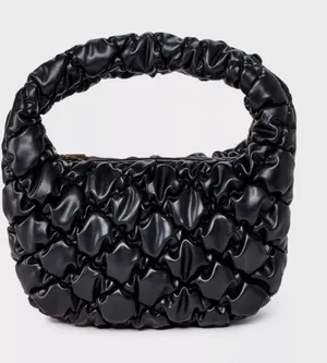 A New Day Black Quilted Bubble Handbag, New with Tags thumbnail 1