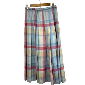Vintage Pendleton Wool Tartan Plaid Pleated Maxi Skirt Dark Academia Preppy Cottagecore thumbnail 2
