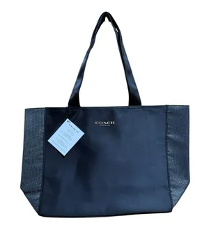 Coach Fragrance Black & Gold Sparkle Satin Lined Tote Shoulder Bag NWT thumbnail 2