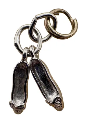 Sterling Silver Ballet Slippers Charm Vintage Pair of‎ Shoes Pendant 1.28g thumbnail 1