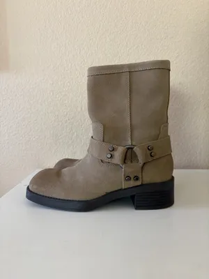 Zara Suede Leather Boots with Strap thumbnail 3
