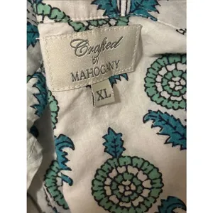 Mahogany White and Teal Floral Short Sleeve Pajama Set thumbnail 2