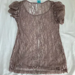 Vintage Y2K Sheer Boho Fairy Top Large Lace Ballet Coquette Dainty layering thumbnail 7