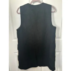 Talbots Buffalo Plaid Vest Faux Fur Sleeveless Outerwear Layering Medium Wool‎ thumbnail 3