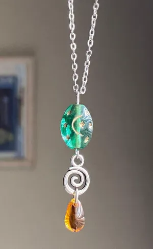 Handmade stainless steel celestial whimsical fairy boho vintage style necklace🌟🌝💧 thumbnail 1