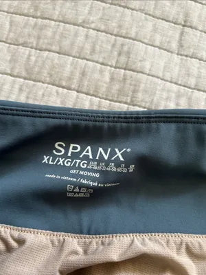 Spanx pull on grey lined brief running casual athletic workout shorts XL thumbnail 5