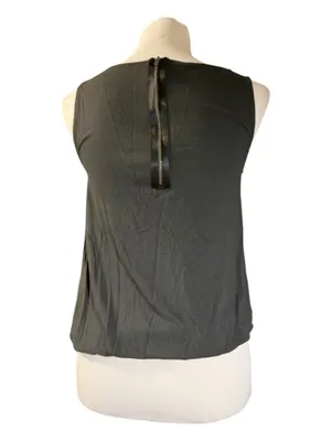 Ann Taylor LOFT Black Cowl Neck Zip-Back Tank Top - Women's Size Small thumbnail 2