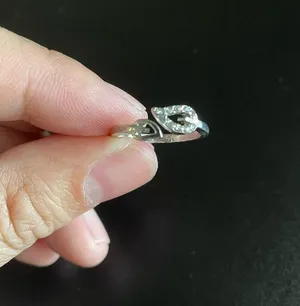 Adjustable silver leaf open ring thumbnail 7