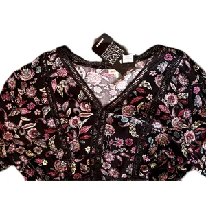 Avenue Top Womens Plus Size 5X Black Floral Boho Bell Sleeve Size 30 / 32 NWT thumbnail 5