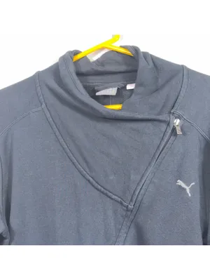 Puma Black Asymmetrical Zip Jacket Women’s XL thumbnail 2