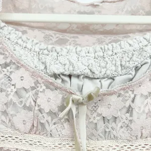 Womens Baby Pink Sheer Floral‎ Lace Coquette Fairycore Cap Sleeve Dainty Top S thumbnail 2