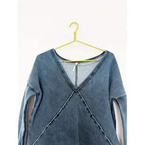 Free People Westeros Distressed Sweatshirt Size Small Bohemian Oversized thumbnail 5