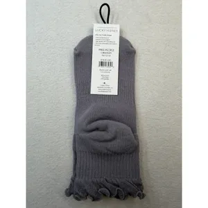 Free People FP Movement OSFM Lucky Honey Collab Ruffle Sport Socks Gray NWT thumbnail 4