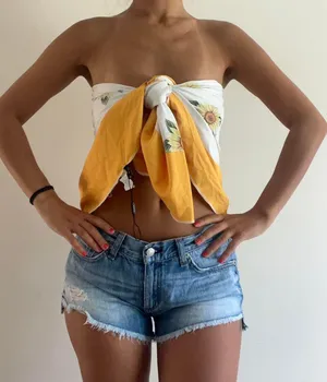 Zaful Sunflower Yellow Circle Scarf thumbnail 6