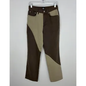 BDG Urban Outfitters Cowboy Jeans Colorblock Brown High Rise Straight Size 27 thumbnail 3