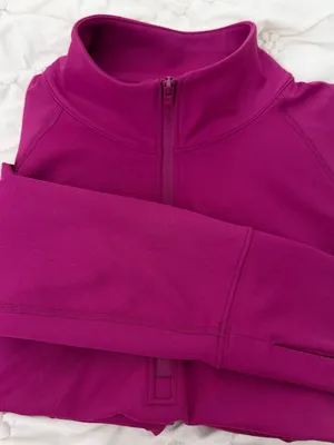 Victoria Secret PINK Half-Zip Sweatshirt LARGE Top Purple L NWOT thumbnail 2