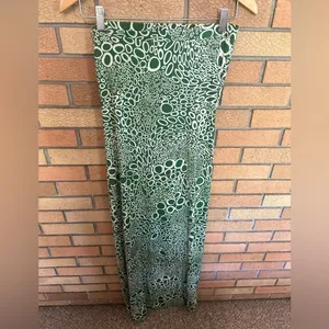 Susana Monaco Green & White Draped Sleeveless Abstract Maxi Dress Sample Piece thumbnail 2