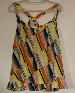CAbi Striped Multicolor Sleeveless Lightweight Tank Top - Women’s Sz XL thumbnail 1